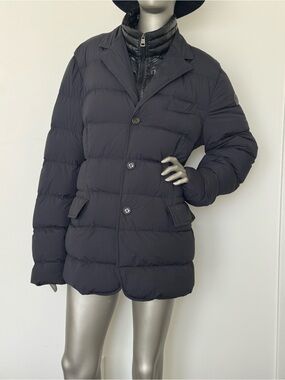 Moncler Black Quilted Puffer Jacket with Moncler Logo Patch